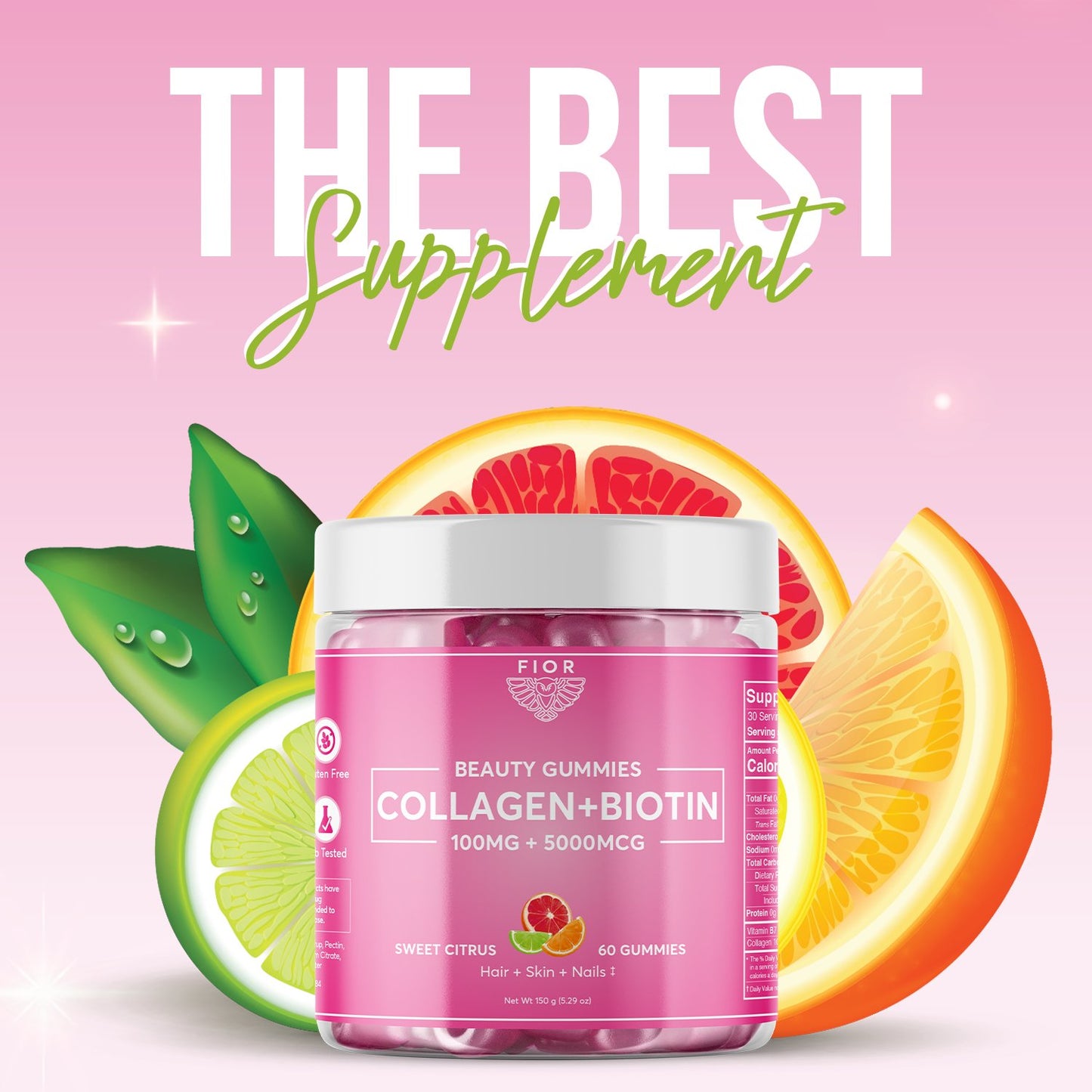 FIOR Biotin and Collagen Gummies 60 count - FIOR