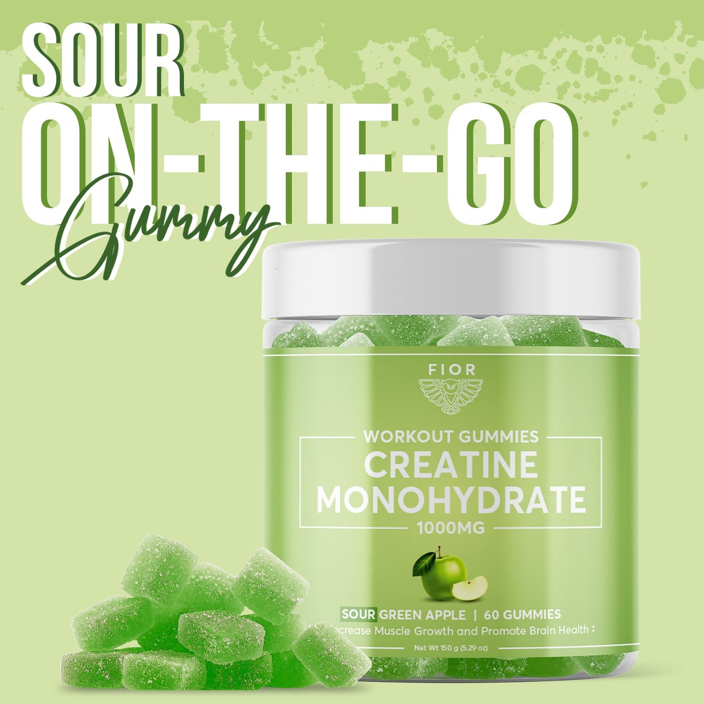 FIOR Creatine Gummies - Sour Green Apple Flavor - FIOR