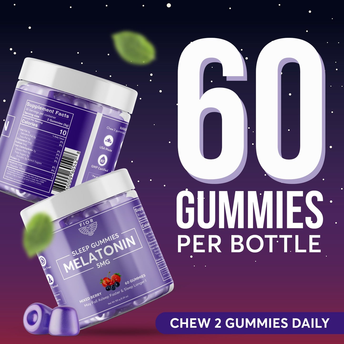 FIOR Melatonin Gummies 60 count - FIOR