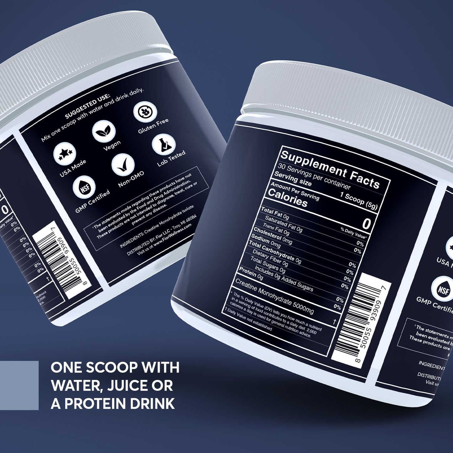 FIOR Micronize Creatine Monohydrate Powder - FIOR