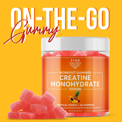 FIOR Sugar Free Creatine Gummies - Tropical Punch Flavor - FIOR