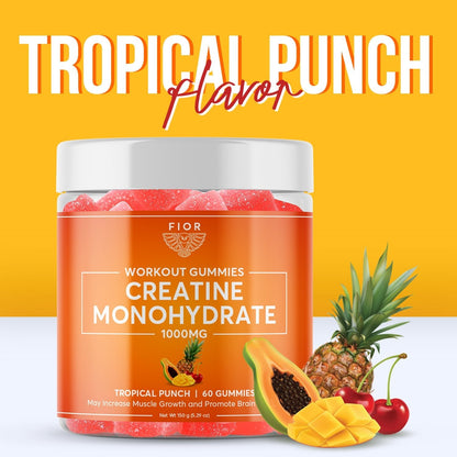 FIOR Sugar Free Creatine Gummies - Tropical Punch Flavor - FIOR