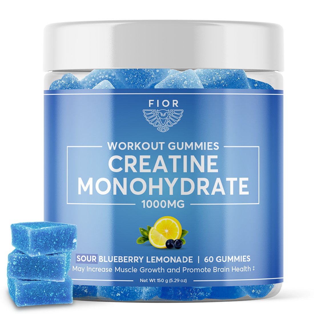 FIOR Creatine Gummies - Sour Blueberry Lemonade Flavor - FIOR