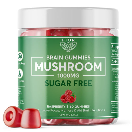 FIOR Sugar Free 10 Mushroom Blend Gummies 60 count - FIOR
